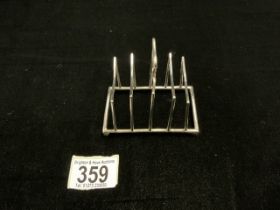 HALLMARKED SILVER FOUR DIVISION TOAST RACK, BIRMINGHAM 1906, WILLIAM HAIR HASSLER, (ARCHIBALD KNOX