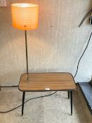 RETRO COFFEE TABLE WITH ORANGE LAMP