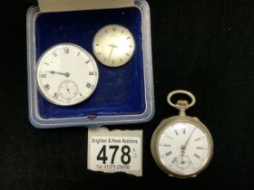 WATCH PARTS INCLUDE VINTAGE ZENITH AND POCKET WATCH PART (US PAT 24 MAY -1904) WITH 800 SILVER