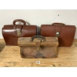 THREE VINTAGE GLADSTONE BAGS