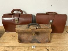 THREE VINTAGE GLADSTONE BAGS