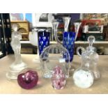 MIXED GLASS ITEMS LANGHAM, CAITHNESS PAPERWEIGHTS AND MORE