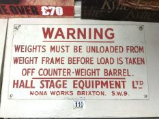 VINTAGE METAL WARNING SIGN 46 X 26CM