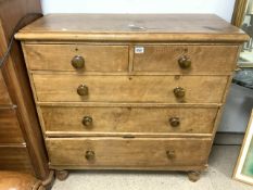 VICTORIAN TWO OVER THREE CHEST OF DRAWERS 105 X 44CM