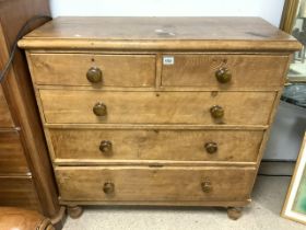 VICTORIAN TWO OVER THREE CHEST OF DRAWERS 105 X 44CM