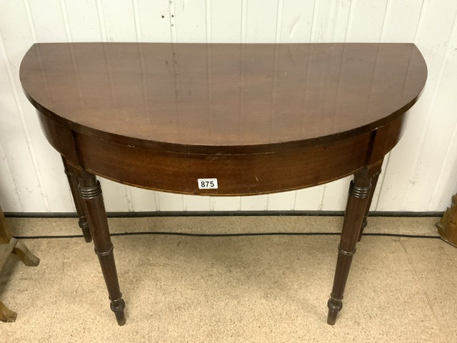 AMERICAN EMBASSY MAHOGANY HALF MOON CONSOLE TABLE 108 X 60CM