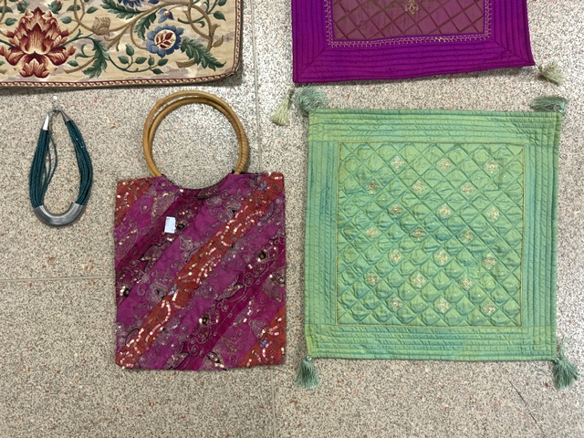 TAPESTRY WORK WITH CLOTH BAG AND NECKLACE - Image 2 of 5