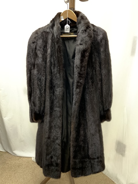 NORWOOD BLACK MINK FUR COAT 14-16 SIZE