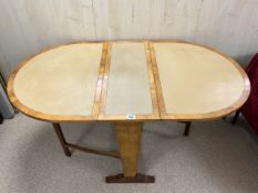 VINTAGE DROP LEAF TABLE WITH LEATHER TOP