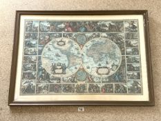 LARGE MAP OF THE WORLD 104 X 74CM