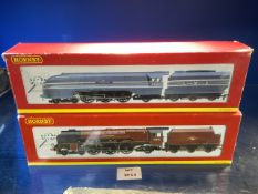 BOXED HORNBY 00 GAUGE MODEL TRAINS AND TENDERS LMS CORONATION 6220 AND CITY OF LONDON 46245