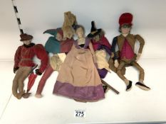 ANTIQUE DOLLS INCLUDES A WITCH, A COURT JESTER AND MORE