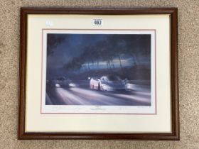 SIGNED LIMITED EDITION PRINT ( NIGHTFALL ) BY ALAN FEARNLEY FRAMED AND GLAZED 62 X 52CM