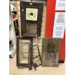 TWO WALL CLOCKS FOR SPARES AND REPAIRS