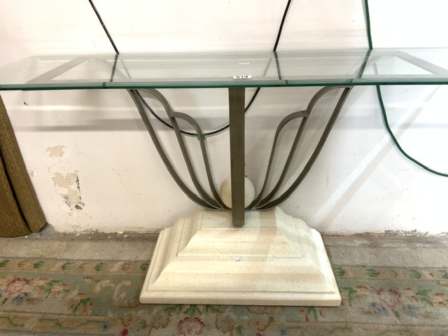 MODERN GLASS TOP CONSOLE TABLE