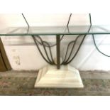 MODERN GLASS TOP CONSOLE TABLE