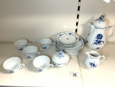 GERMAN FURSTENBERG BLUE AND WHITE PORCELAIN COFFEE SET.