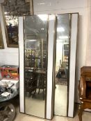 TWO LARGE HEAVY DISPLAY MIRRORS WITH INTERNAL LIGHTING 66 X 185CM