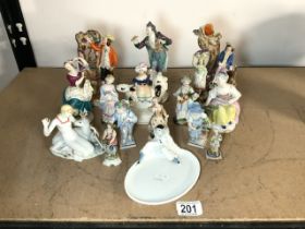 MIXED CONTINENTAL FIGURES, ROSENTHAL, WEIN AND MORE WITH STAFFORDSHIRE FIGURES