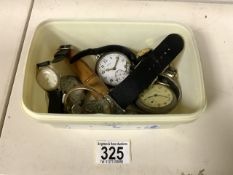 MIXED WATCHES SMITHS, FORTIS, TOW WITH POCKET WATCHES AND MORE