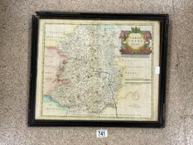 MAP OF SHROPSHIRE BY ROBERT MORDEN 104 X 74CM