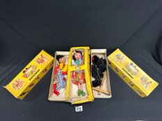 THREE PELHAM BOXED PUPPETS GYPSY, POODLE AND DUTCH BOY