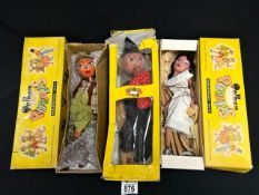 THREE BOXED PELHAM PUPPETS WITCH,BALLET GIRL AND GRETAL