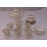 Shelley coffee set to include a coffee pot, milk jug, sugar bowl and six cups and saucers (15)