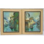 Maud Maraspin a pair of framed oils on panel of Venetian canal scenes, signed bottom right and left,