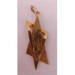 14ct yellow gold Star of David, approx total weight 3.1g