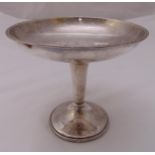 An Art Deco Cunard Steamship Co. silver plated fruit stand with reed and tie border on raised