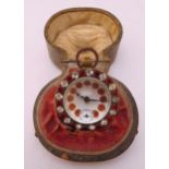 French brass and crystal ball clock in original case (case A/F)