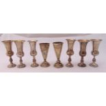 Eight hallmarked silver Kiddush cups, approx total weight 233g