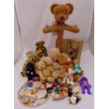 A quantity of Teddy Bears to include Steiff and Merrythought, with accessories