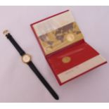 Omega Seamaster ladies quartz wristwatch on replacement leather strap to include documents