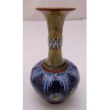 Doulton Lambeth vase decorated with flowers and leaves, marks to the base, 20cm (h)