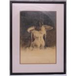 Charles Wilmot framed and glazed charcoal drawing titled Louise Study 5 Chica Sentada, signed bottom