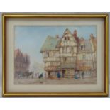 Pierre Le Boeuf framed watercolour of a French town scene Pont L?Eveque, signed bottom right, 26 x