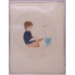 Patrick Proctor signed lithograph artist proof of a boy painting a flower, 53 x 34cm