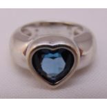 Piaget 18ct white gold and topaz heart shaped ring, approx total weight 13.8g