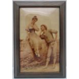 Eugene de Blaas framed sepia print of a man and lady, 39 x 24cm