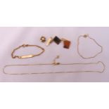 A quantity of gold jewellery to include bracelets, a necklace and a pair of cufflinks, approx