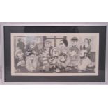 Stuart B. Johnson a framed and glazed monochromatic limited edition print 60/150 of The Glasgow Last