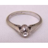 18ct white gold and platinum solitaire diamond ring, approx total weight 2.1g
