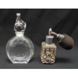 Cartier Panthere scent bottle and an atomiser with hallmarked silver cover