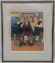 Beryl Cook framed and glazed polychromatic lithograph titled Getting Ready, signed bottom right,