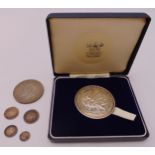 A Prince of Wales hallmarked silver 1969 Investiture medal in fitted case and some pre 47 silver
