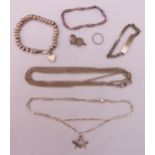 A quantity of silver jewellery to include necklaces, pendants and bracelets, approx total weight