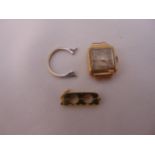 9ct gold ladies wristwatch and some scrap gold and platinum