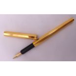 Dunhill gold plated fountain pen with 14ct gold nib